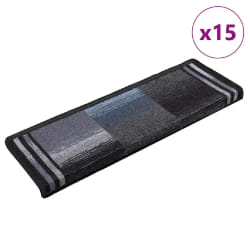 vidaXL Tapis d'escalier Noir et Gris