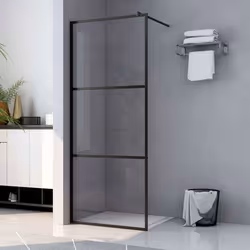 vidaXL Paroi de douche à l'italienne à verre ESG Noir 115x195 cm - TU
