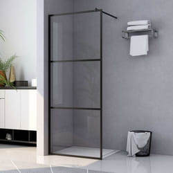 vidaXL Paroi de douche à l'italienne à verre ESG Noir 115x195 cm - TU