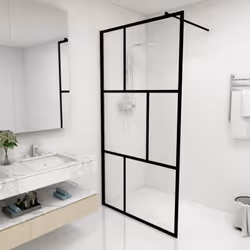 Cette paroi de douche à l’italienne offre un style élégant avec des matériaux haut de gamme, créant une cloison de douche min ...