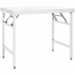 Cette table de travail pliable est parfaite pour la préparation et le service des aliments et est idéale pour un bar de cuisi ...
