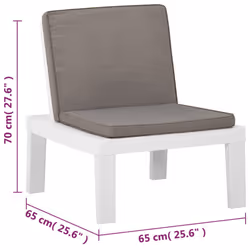 VidaXL 3059823 chaise d'extérieur Terrace Siège rembourré Plastique Blanc - Vue supplémentaire 8