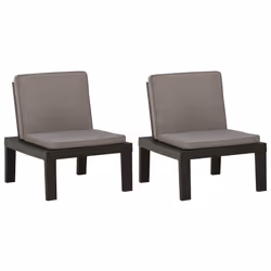 VidaXL 3059824, Terrace, Siège rembourré, Plastique, Gris, Coton, 650 mm