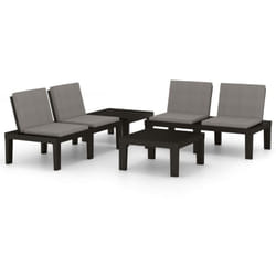 Vidaxl - Salon de jardin 4 pcs avec coussins Plastique Gris
