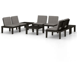 Vidaxl - Salon de jardin 6 pcs avec coussins Plastique Gris