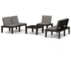 Vidaxl - Salon de jardin 4 pcs avec coussins Plastique Gris