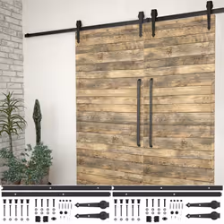 Avec le kit de fixation pour porte coulissante, vous pourrez ouvrir ou fermer les portes coulissantes de votre grange, cuisin ...