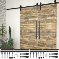 Vidaxl - Kits de fixation pour porte coulissante 2 pcs 200 cm Acier Noir