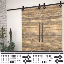 Avec le kit de fixation pour porte coulissante, vous pourrez ouvrir ou fermer les portes coulissantes de votre grange, cuisin ...