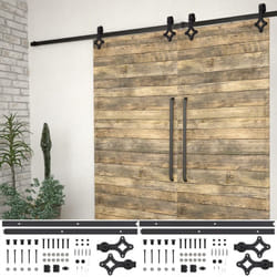 Vidaxl - Kits de fixation pour porte coulissante 2 pcs 200 cm Acier Noir