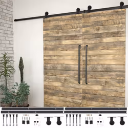 Avec le kit de fixation pour porte coulissante, vous pourrez ouvrir ou fermer les portes coulissantes de votre grange, cuisin ...