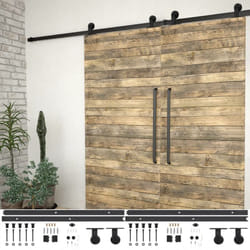 Vidaxl - Kits de fixation pour porte coulissante 2 pcs 200 cm Acier Noir