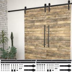 Vidaxl - Kits de fixation pour porte coulissante 2 pcs 183 cm Acier Noir