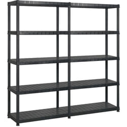 Tagère de rangement à 5 niveaux Noir 170x40x185 cm Plastique