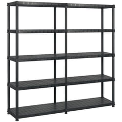 Tagère de rangement à 5 niveaux Noir 183x45,7x185 cm Plastique
