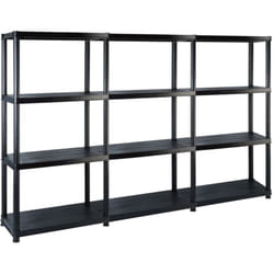 Tagère de rangement à 4 niveaux Noir 183x30,5x130 cm Plastique - Vidaxl