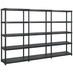 Tagère de rangement 5 niveaux Noir 274,5x45,7x185 cm Plastique