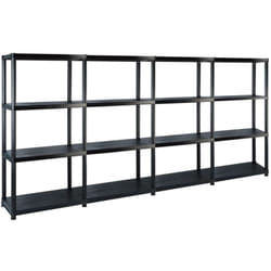 Tagère de rangement à 4 niveaux Noir 244x30,5x130 cm Plastique