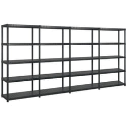 Tagère de rangement à 5 niveaux Noir 340x40x185 cm Plastique