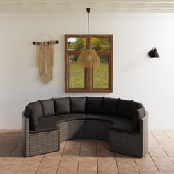 Salon De Jardin 6 Pcs - Mobilier De Jardin - Ensemble Repas De Jardin Avec Coussins Résine Tressée Gris Vidaxl
