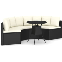Salon De Jardin 5 Pcs Avec Coussins Résine Tressée Noir Vidaxl