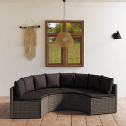 Salon De Jardin 4 Pcs - Mobilier De Jardin - Ensemble Repas De Jardin Avec Coussins Résine Tressée Gris Vidaxl