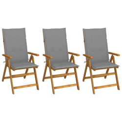 VidaXL 3065348 chaise d'extérieur Terrace Siège rembourré Bois d'acacia Gris