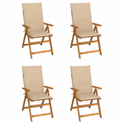 VidaXL 3065350, Terrace, Siège rembourré, Bois d'acacia, Beige, Polyester, 570 mm