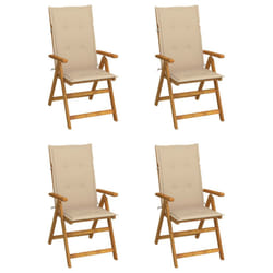 VidaXL 3065350 chaise d'extérieur Terrace Siège rembourré Bois d'acacia Beige