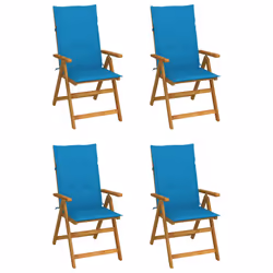 VidaXL 3065351, Terrace, Siège rembourré, Bois d'acacia, Bleu, Polyester, 570 mm