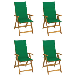 vidaXL Chaises inclinables de jardin lot de 4 et coussins Bois acacia - TU