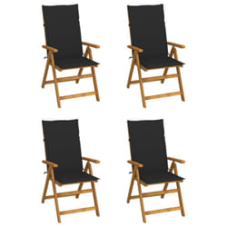 VidaXL 3065354 chaise d'extérieur Terrace Siège rembourré Bois d'acacia Noir