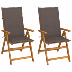 VidaXL 3065355, Terrace, Siège rembourré, Bois d'acacia, Taupe, Polyester, 570 mm