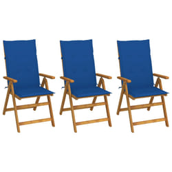 VidaXL 3065357 chaise d'extérieur Terrace Siège rembourré Bois d'acacia Bleu