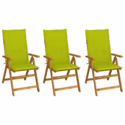 VidaXL 3065358, Terrace, Siège rembourré, Bois d'acacia, Vert, Polyester, 570 mm