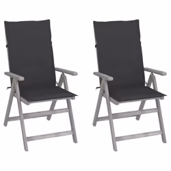 VidaXL 3065377, Terrace, Siège rembourré, Bois d'acacia, Anthracite, Polyester, 570 mm