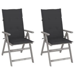 VidaXL 3065377 chaise d'extérieur Terrace Siège rembourré Bois d'acacia Anthracite