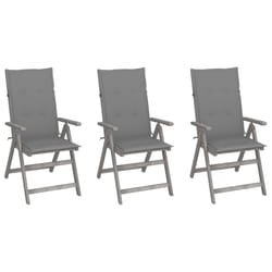 VidaXL 3065378 chaise d'extérieur Terrace Siège rembourré Bois d'acacia Gris