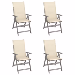 VidaXL 3065379, Terrace, Siège rembourré, Bois d'acacia, Crème, Polyester, 570 mm