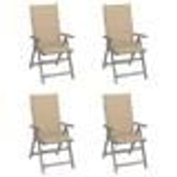 vidaXL Chaises inclinables de jardin lot de 4 et coussins Bois acacia - TU