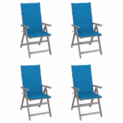VidaXL 3065381, Terrace, Siège rembourré, Bois d'acacia, Bleu, Polyester, 570 mm