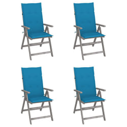 VidaXL 3065381 chaise d'extérieur Terrace Siège rembourré Bois d'acacia Bleu