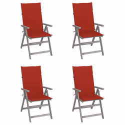VidaXL 3065383, Terrace, Siège rembourré, Bois d'acacia, Rouge, Polyester, 570 mm