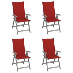 VidaXL 3065383 chaise d'extérieur Terrace Siège rembourré Bois d'acacia Rouge