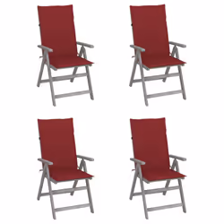VidaXL 3065386, Terrace, Siège rembourré, Bois d'acacia, Rouge, Polyester, 570 mm