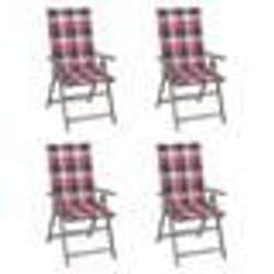 vidaXL Chaises inclinables de jardin lot de 4 et coussins Bois acacia - TU