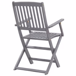 VidaXL 3065407 chaise d'extérieur Terrace Siège rembourré Bois d'acacia Anthracite - Vue supplémentaire 8