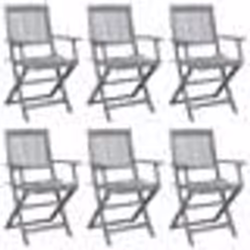vidaXL Chaises pliables d'extérieur lot de 6 et coussins Bois d'acacia - TU