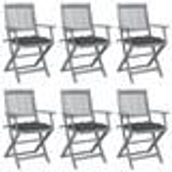 vidaXL Chaises pliables d'extérieur lot de 6 et coussins Bois d'acacia - TU
