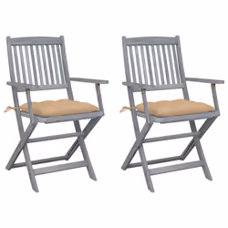 VidaXL 3065425, Terrace, Siège rembourré, Bois d'acacia, Beige, Polyester, 540 mm